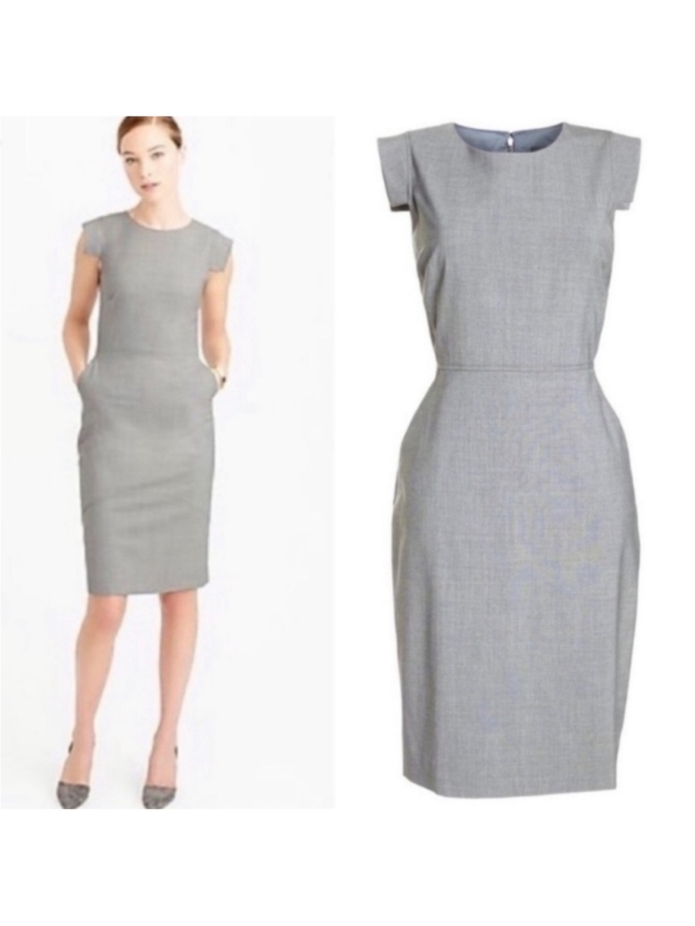 J. Crew Light Grey Tailored Sheath Dress